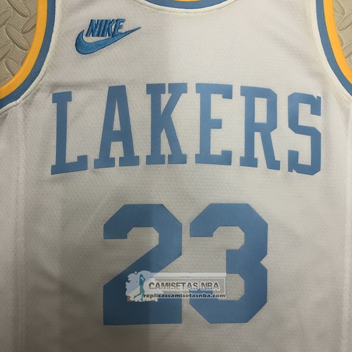 Camiseta Los Angeles Lakers LeBron James NO 23 Classic 2022-23 Blanco